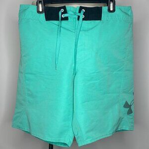 Under Armour - Teal & Black Swim Trunks
